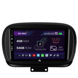 Navigatie Fiat 500X (2014-2020), Android 13, A-Octacore 4GB RAM + 64GB ROM, 9 Inch - AD-BGA9004+AD-BGRKIT362