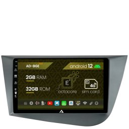 Navigatie Seat Leon (2005-2012), Android 12, E-Octacore 2GB RAM + 32GB ROM, 9 Inch - AD-BGE9002+AD-BGRKIT052
