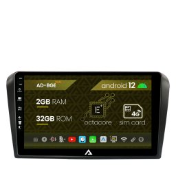 Navigatie Mazda 3 (2003-2009), Android 12, E-Octacore 2GB RAM + 32GB ROM, 9 Inch - AD-BGE9002+AD-BGRKIT322
