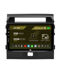 Navigatie Toyota Land Cruiser 200 (2007-2015), Android 12, E-Octacore 2GB RAM + 32GB ROM, 9 Inch - AD-BGE9002+AD-BGRKIT075