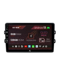 Navigatie Dacia Renault, Android 13, B-octacore 6GB RAM + 128GB ROM, 9 Inch AD-BGB9006-AD-BGRKIT383