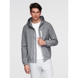 Ombre Men's lightweight sports jacket with fleece lining - gray