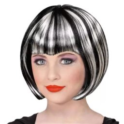 Perucă pentru Halloween - alb - negru