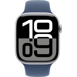 Smartwatch Watch 10 GPS, Carcasa Silver Aluminium 46mm, sports strap Denim M/L