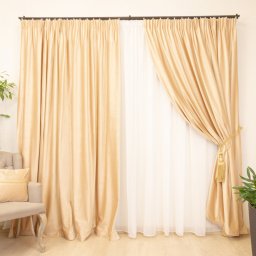 Draperie Hiko Comfy catifea piersica, cu rejansa, 1 bucata