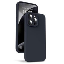 BestCase® Husa Premium Silicon, Compatibila Cu Apple iPhone 16 Pro, 1.2MM Slim, Microfibra in interior, Antisoc, Rezistent la socuri, Protectie Camera, Negru