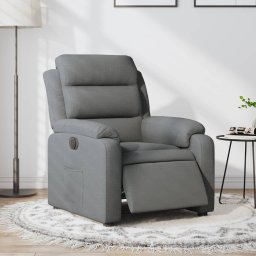Fotoliu rabatabil electric, gri închis, material textil GartenMobel Dekor