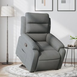 Fotoliu rabatabil cu ridicare pe verticala, gri închis, textil GartenMobel Dekor