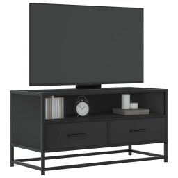 Dulap TV, negru, 80x34,5x40 cm, lemn prelucrat si metal GartenMobel Dekor
