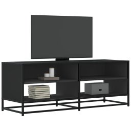 Dulap TV, negru, 120,5x40x46 cm, lemn prelucrat si metal GartenMobel Dekor