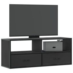 Dulap TV, negru, 100x31x39,5 cm, lemn prelucrat si metal GartenMobel Dekor