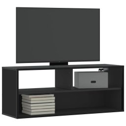 Dulap TV, negru, 100x31x39,5 cm, lemn prelucrat si metal GartenMobel Dekor