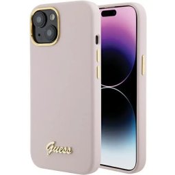 Husa iPhone 15 6.1" negru husă rigidă Sequin Script Metal