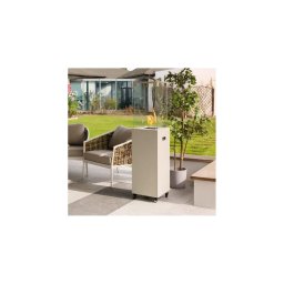 Șemineu de exterior pe gaz Planika Faro GAS 142x36 cm 8kW alb + capac de protecție