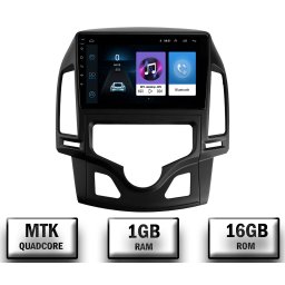 Navigatie Hyundai I30 (2007-2012), Clima Automata, Android 10, P-Quadcore 1GB RAM + 16GB ROM, 9 Inch - AD-BGP9001+AD-BGRKIT216