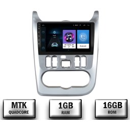 Navigatie Dacia Logan Duster Sandero (2009-2013), Android 10, P-Quadcore 1GB RAM + 16GB ROM, 9 Inch - AD-BGP9001+AD-BGRKIT367