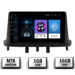 Navigatie Renault Megane 3 Fluence (2009-2016), Android 10, P-Quadcore 1GB RAM + 16GB ROM, 9 Inch - AD-BGP9001+AD-BGRKIT372