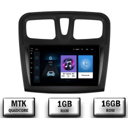 Navigatie Dacia Sandero, Logan, Android 10, P-Quadcore 1GB RAM + 16GB ROM, 9 Inch - AD-BGP9001+AD-BGRKIT375