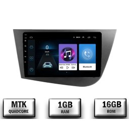 Navigatie Seat Leon (2005-2012), Android 10, P-Quadcore 1GB RAM + 16GB ROM, 9 Inch - AD-BGP9001+AD-BGRKIT052