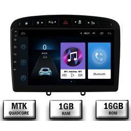 Navigatie Peugeot 308 408 (2008-2013), Android 10, P-Quadcore 1GB RAM + 16GB ROM, 9 Inch - AD-BGP9001+AD-BGRKIT265