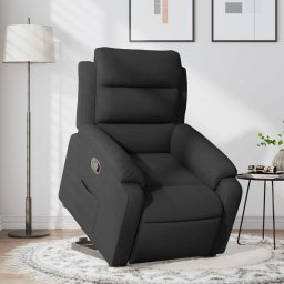 Fotoliu rabatabil cu ridicare pe verticala, negru, textil GartenMobel Dekor