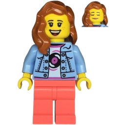 Lego Minifigurină City - Angajată magazin discuri