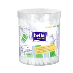Betisoare de urechi cutie rotunda, 100 bucati, Bella