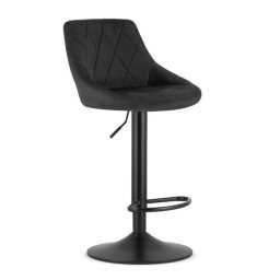 Scaun de bucatarie/bar, Artool, Kast, rotativ, catifea neagra, picior metal negru, 45.5x49x105 cm
