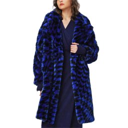 DIANE VON FURSTENBERG Palton Arwen DVFNF3S002HSRBU C7580 houndstooth royal blue