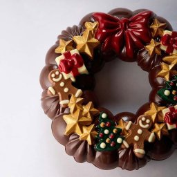 Coronita de Craciun 3D, O 18 x H 5.5 cm, Set Matrite Plastic 2 Subiecte Ciocolata