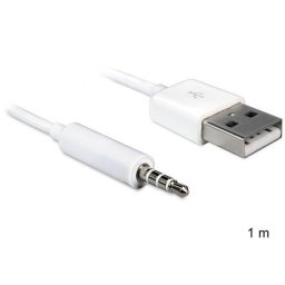 Cablu Delock USB-A tata la Jack 3.5mm 4 pini pentru iPod Shuffle, lungime 1m