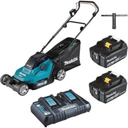 DLM432PT2, 43 cm, sac colector 50 L,inaltime tundere 20-75 mm, cu 2 acumulatori LXT 18V 5Ah, incarcator dublu