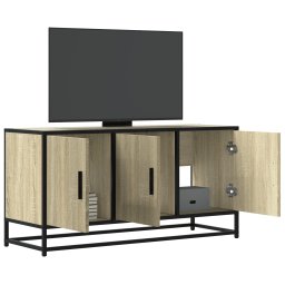 Dulap TV stejar sonoma, 100x35x50 cm lemn prelucrat si metal GartenMobel Dekor
