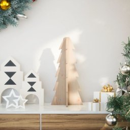 Brad de Craciun din lemn decorativ, 49 cm, lemn de pin masiv GartenMobel Dekor