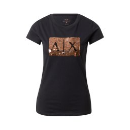 ARMANI EXCHANGE Tricou arămiu / negru