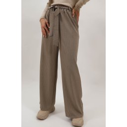 PANTALONI LARGI IN DUNGI CU ELASTIC SI CORDON IN TALIE BEATRIX TALIE UNICA Maro