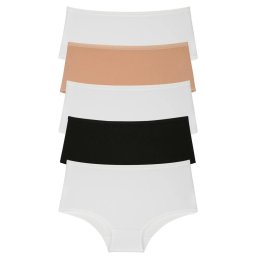 98545 Dewberry Women Panties High Waist Pack of 5-BLACK-WHITE-CAMEL
