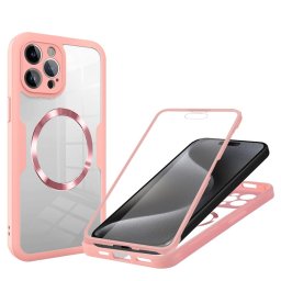 Husa Husa pentru iPhone 16 Pro + Folie - Techsuit ColorVerse 360 MagSafe Series - Pink