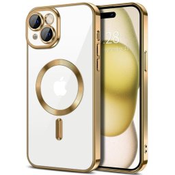 Husa Techsuit Luxury Crystal MagSafe - Husă telefon - compatibil cu Apple iPhone 16 Plus - MagSafe - culoare Auriu