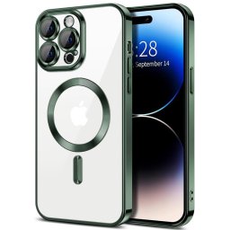 Husa Husa pentru iPhone 16 Pro - Techsuit Luxury Crystal MagSafe - Deep Green