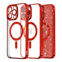 Husa Husa pentru iPhone 16 Pro - Techsuit Luxury Glitter MagSafe - Red