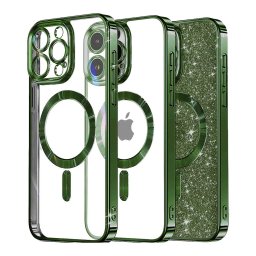 Husa Husa pentru iPhone 16 Pro Max - Techsuit Luxury Glitter MagSafe - Deep Green