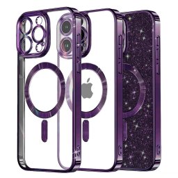 Husa Husa pentru iPhone 16 Pro Max - Techsuit Luxury Glitter MagSafe - Deep Purple