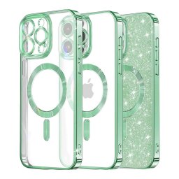 Husa Husa pentru iPhone 16 Pro Max - Techsuit Luxury Glitter MagSafe - Light Green