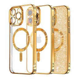 Husa Husa pentru iPhone 16 Pro - Techsuit Luxury Glitter MagSafe - Gold