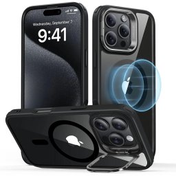 Husa Husa pentru iPhone 16 Pro - ESR Classic Hybrid HaloLock Kickstand - Clear Black