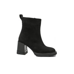 Botine damă Anna Viotti negre, din piele întoarsă, cu talpa înaltă GOR4324NV-38 EU