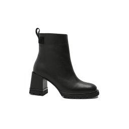 Botine damă Anna Viotti negre, din piele naturală, cu talpa înaltă GOR4324N-36 EU