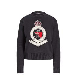 RALPH LAUREN Pulover Riednee-Long Sleeve 200955737002 001 black