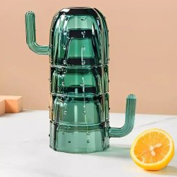 Cactus Cups set de 4 cani si pahare stivuibile